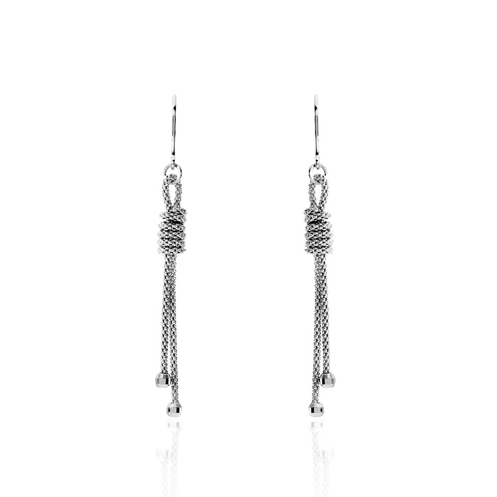 Boucles D'oreilles Pendantes Lassy Argent Blanc - Pendantes Femme | Marc Orian