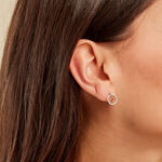 Boucles D'oreilles Puces Swane Or Jaune Argent Blanc Oxyde De Zirconium - Puces Femme | Marc Orian