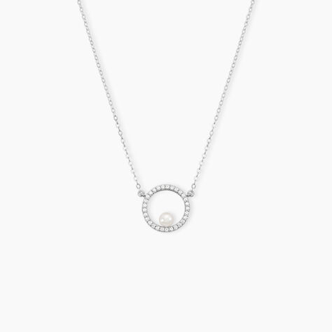 Collier Marthe Argent Blanc Perle De Culture Et Oxyde De Zirconium - Colliers avec pierres Femme | Marc Orian