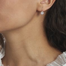 Boucles D'oreilles Pendantes Or Blanc Digenes Oxydes De Zirconium - Boucles d'oreilles Pendantes Femme | Marc Orian
