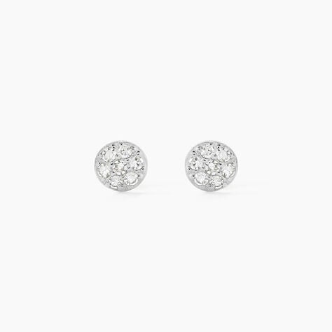 Boucles D'oreilles Puces Teani Or Blanc Diamant - Puces Femme | Marc Orian