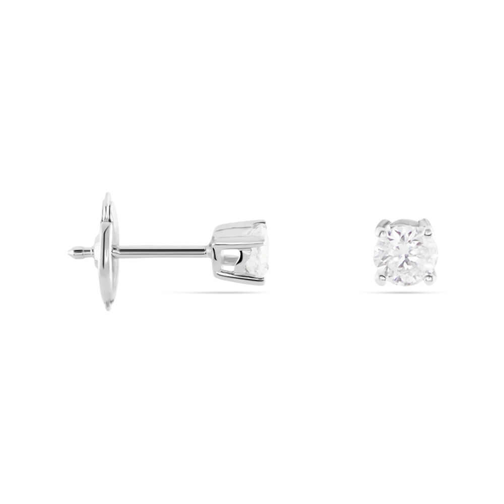 Boucles D'oreilles Puces Or Blanc Victoria Diamants - Puces Femme | Marc Orian