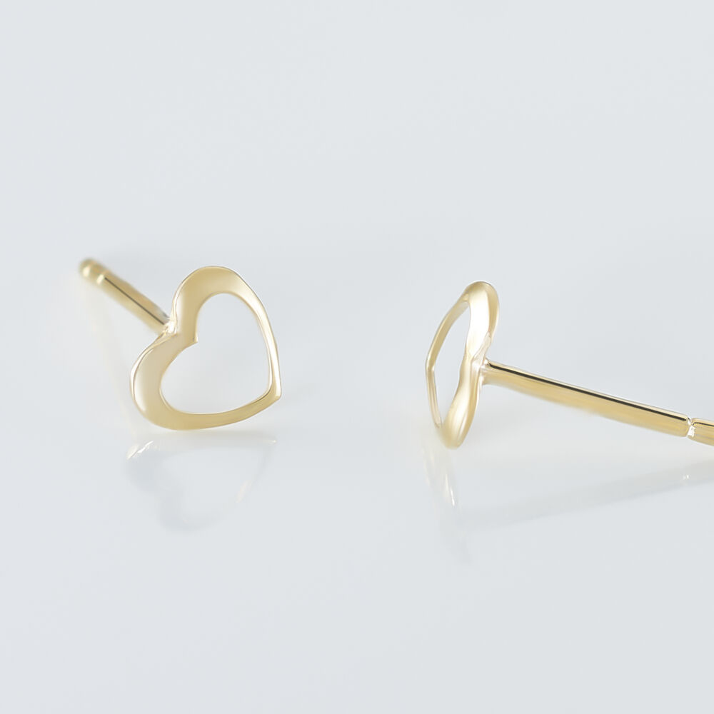 Boucles D'oreilles Puces Anne-maudae Coeurs Or Jaune - Puces Femme | Marc Orian