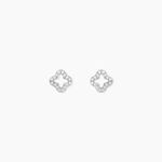 Boucles D'oreilles Puces Tully Argent Blanc Oxyde De Zirconium - Puces Femme | Marc Orian