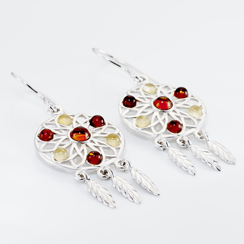 Boucles D'oreilles Argent Blanc Lorena Ambre - Pendantes Femme | Marc Orian