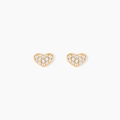 Boucles D'oreilles Puces Janice Plaqué Or Jaune Oxyde De Zirconium - Nouveautés Femme | Marc Orian