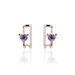 Boucles D'oreilles Puces Or Rose Amethyste Et Diamant - Puces Femme | Marc Orian