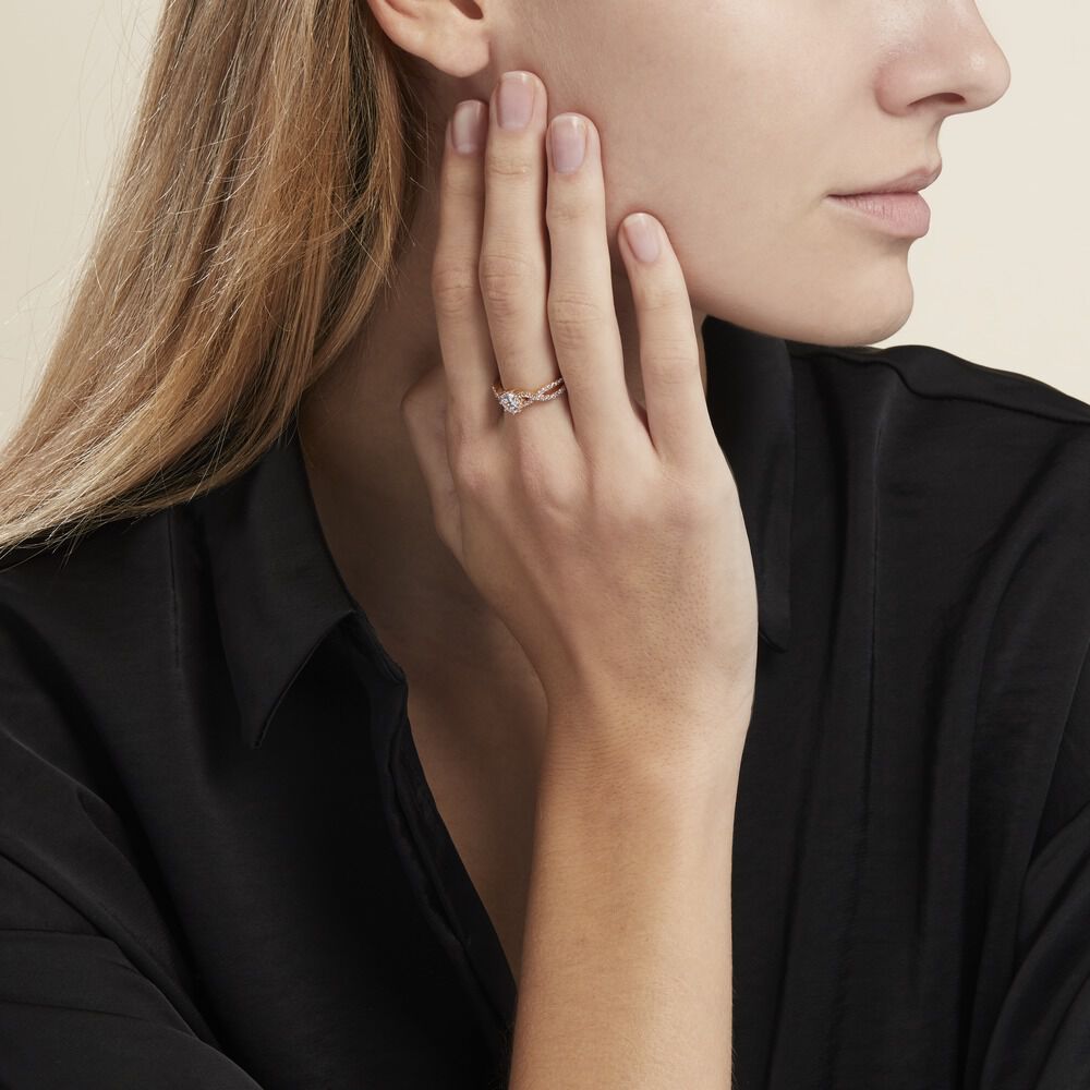 Bague Solitaire Plaqué Or Jaune Arienne Oxydes De Zirconium - Solitaires Femme | Marc Orian