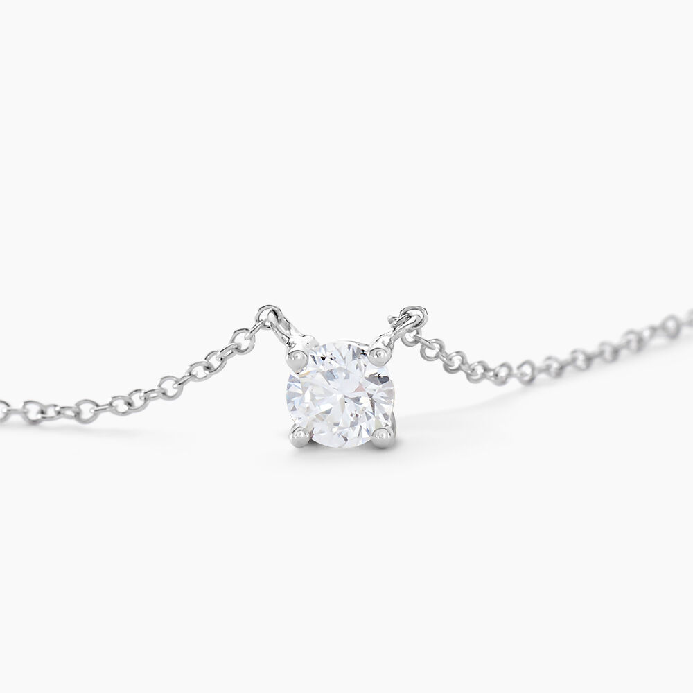 Collier One Or Blanc Diamant - Colliers solitaires Femme | Marc Orian