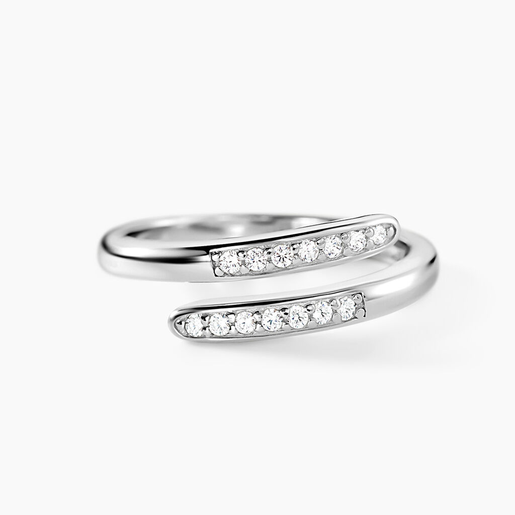 Bague Ajustable Mendel Argent Blanc Oxyde De Zirconium - Bijoux fantaisie Femme | Marc Orian