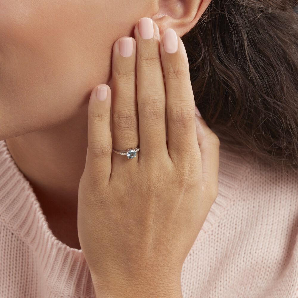 Bague Tarente Or Blanc Topaze Et Oxyde De Zirconium - Bagues pierres fines Femme | Marc Orian