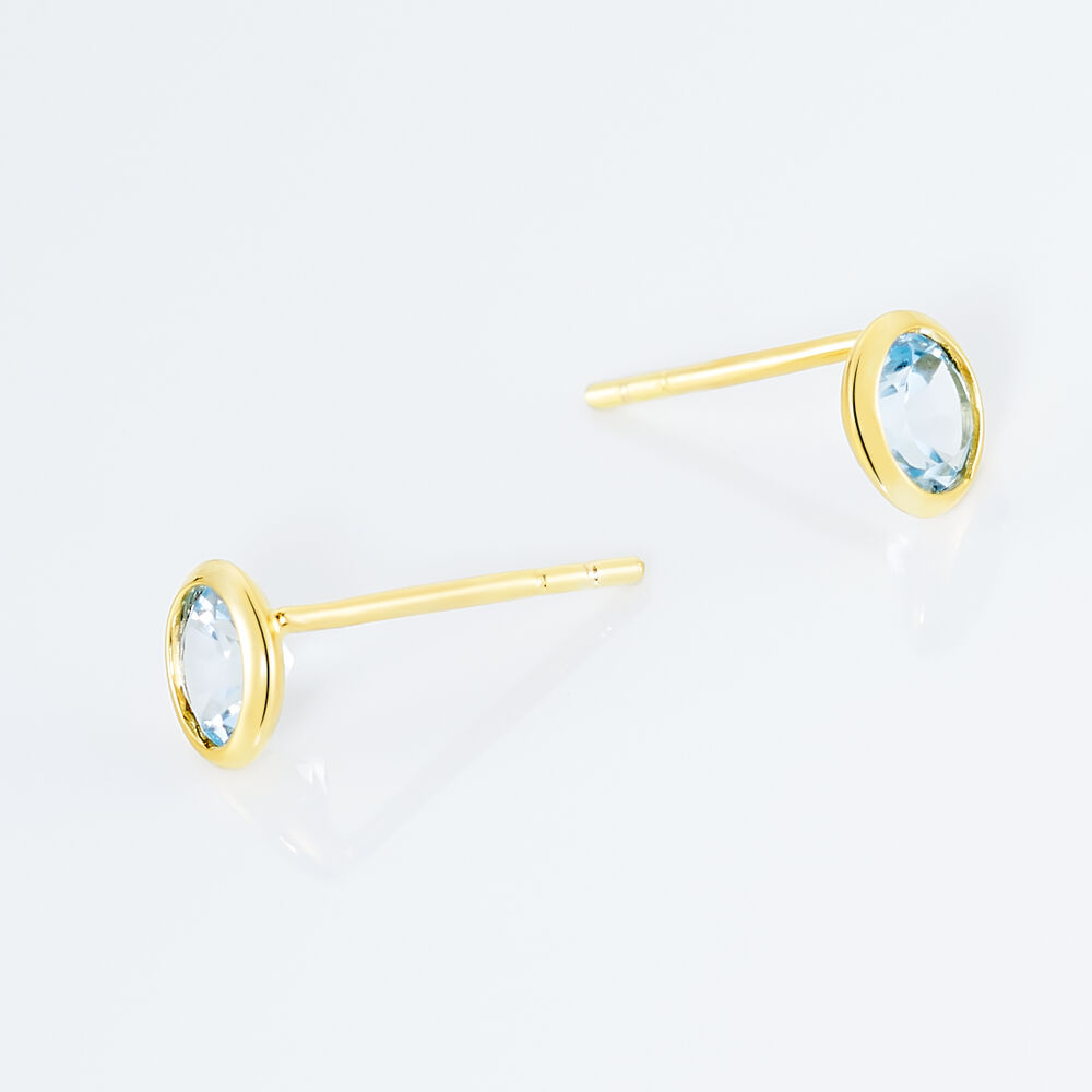 Boucles D'oreilles Puces Edy Serti Clos Or Jaune Topaze - Puces Femme | Marc Orian