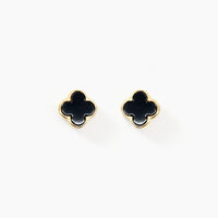 Boucles D'oreilles Puces Stellya Or Jaune Onyx