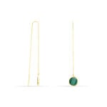 Boucles D'oreilles Pendantes Florica Or Jaune Malachite - Pendantes Femme | Marc Orian