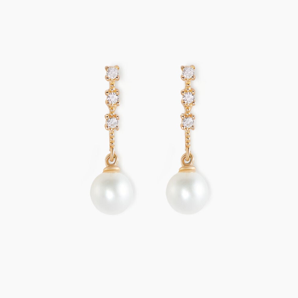 Boucles D'oreilles Pendantes Louise-marie Or Jaune Perle De Culture - Boucles d'oreilles mariage Femme | Marc Orian