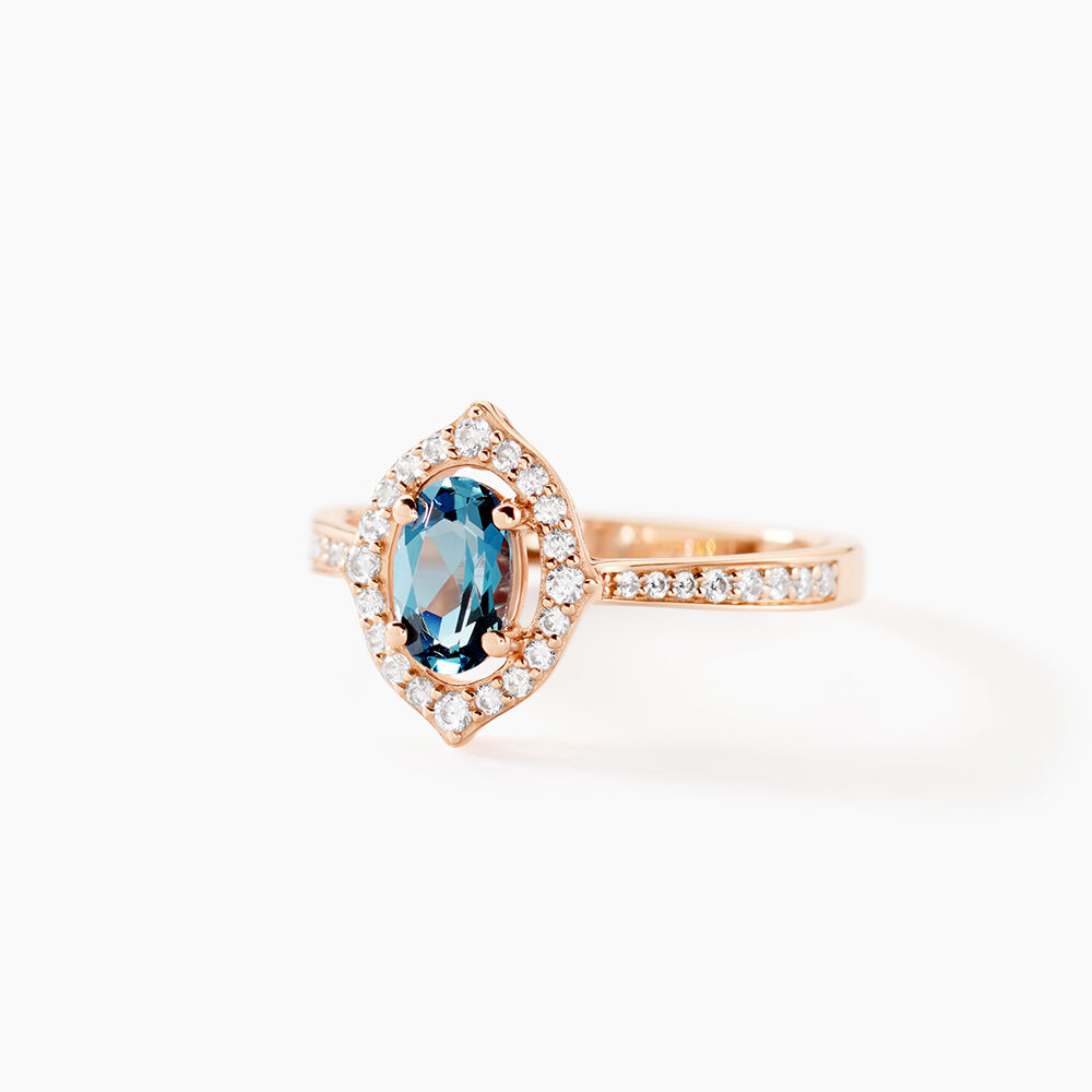 Bague Janna Or Rose Topaze Et Oxyde De Zirconium - Bagues pierres fines Femme | Marc Orian
