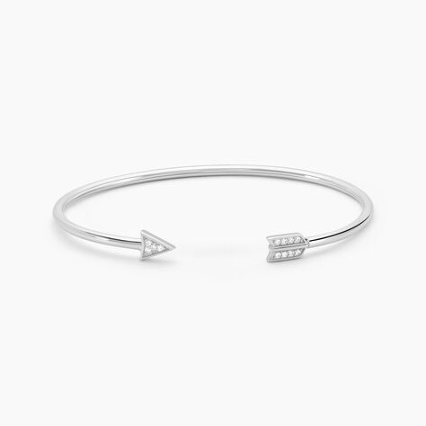 Bracelet Jonc Danae Argent Blanc Oxyde De Zirconium - Bracelets joncs Femme | Marc Orian