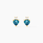 Boucles D'oreilles Puces Heart Or Jaune Topaze Oxyde De Zirconium - Puces Femme | Marc Orian