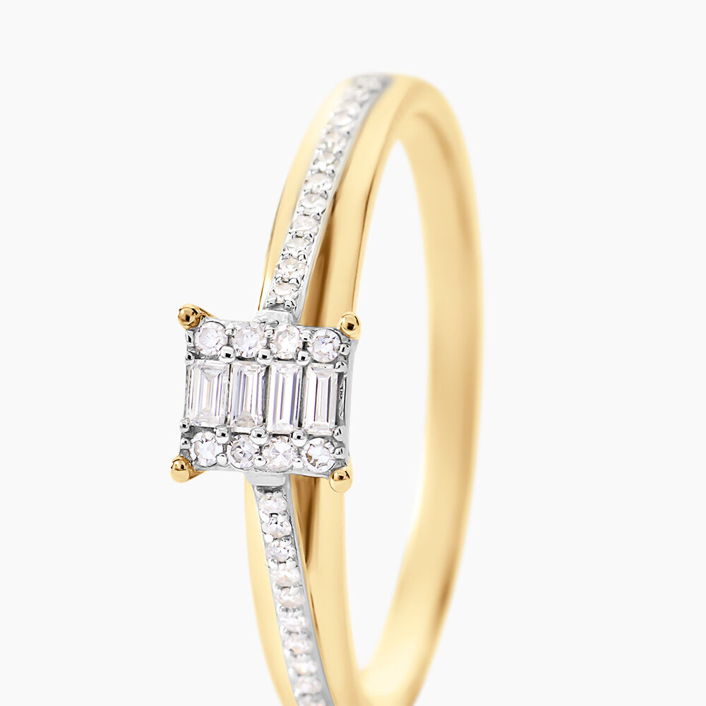 Bague Kate Rectangle Or Jaune Diamant - Bagues pierres précieuses Femme | Marc Orian