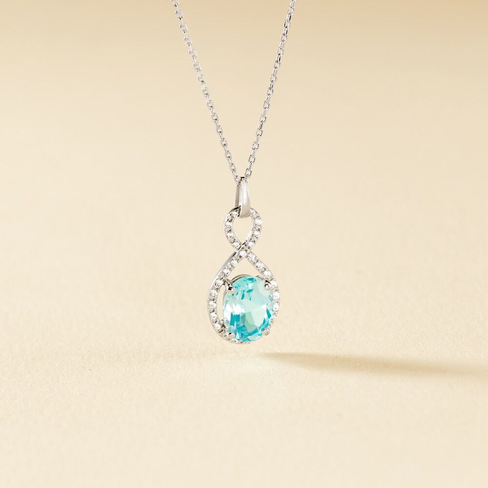 Collier Passion Or Blanc Topaze Et Oxyde De Zirconium - Colliers avec pierres Femme | Marc Orian