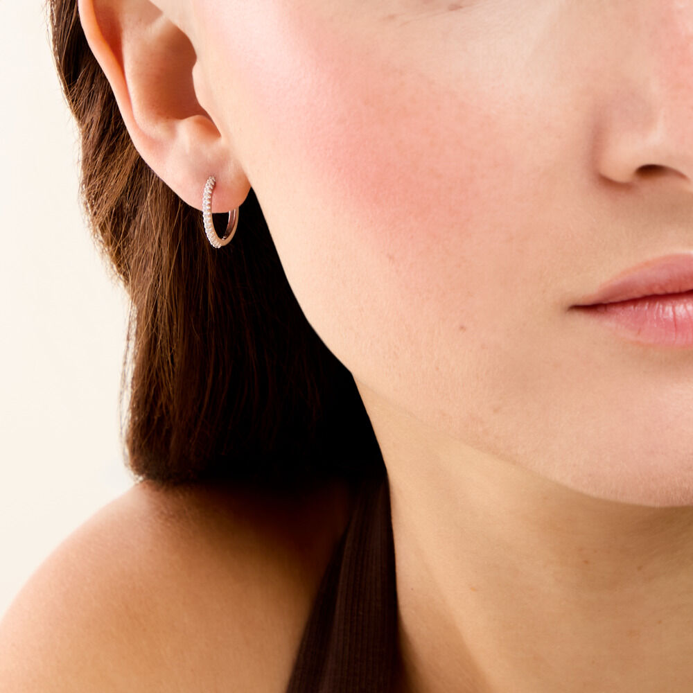 Cr&eacute;oles Karlene Argent Blanc Oxyde De Zirconium - Cr&eacute;oles Femme | Marc Orian