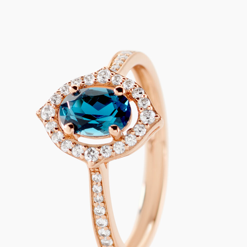 Bague Janna Or Rose Topaze Et Oxyde De Zirconium - Bagues pierres fines Femme | Marc Orian