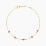 Bracelet Veasna Or Jaune Am&eacute;thyste - Bracelets cha&icirc;nes Femme | Marc Orian