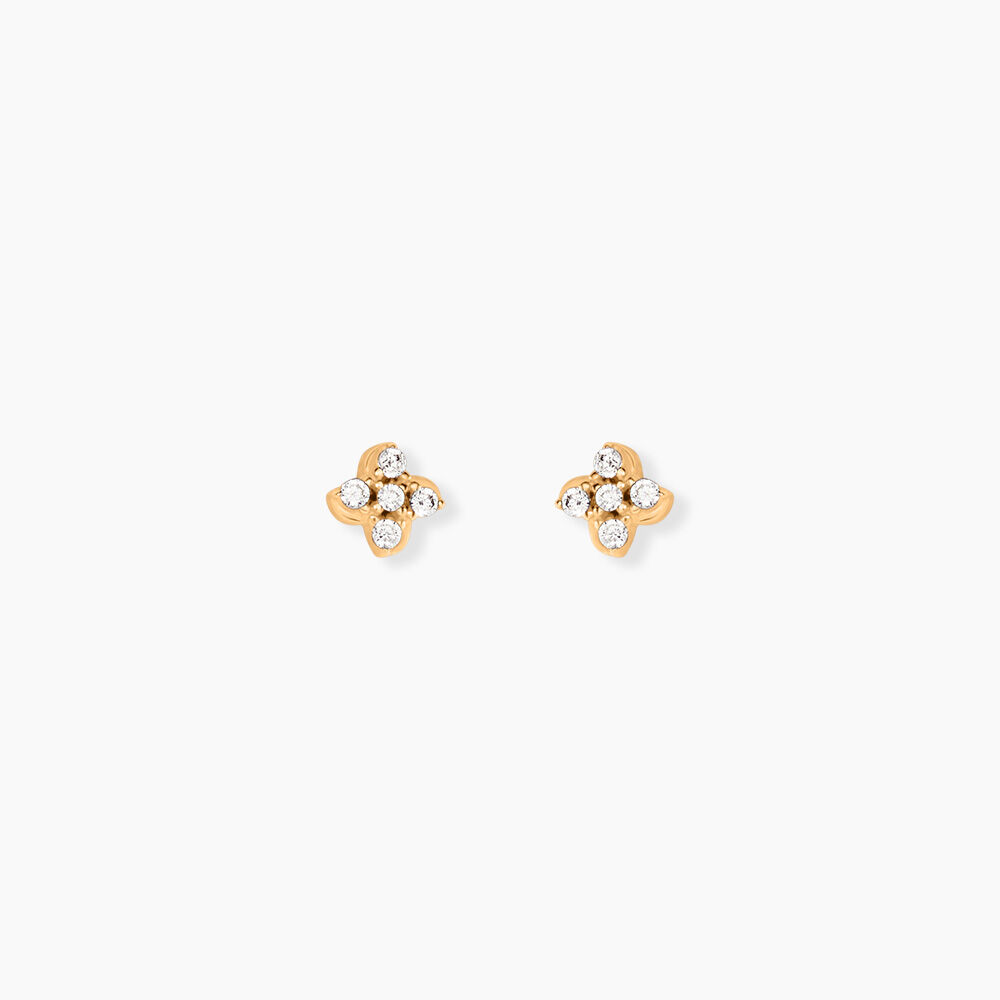 Boucles D'Oreilles Puces Monya Plaqu&eacute; Or Jaune Oxyde De Zirconium - Puces Femme | Marc Orian