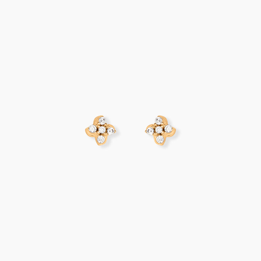 Boucles D'Oreilles Puces Monya Plaqu&eacute; Or Jaune Oxyde De Zirconium - Puces Femme | Marc Orian