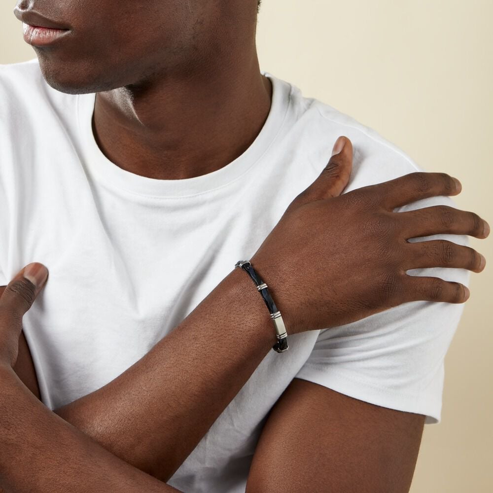 Bracelet Acier Blanc Pacome - Bracelets cuir Homme | Marc Orian