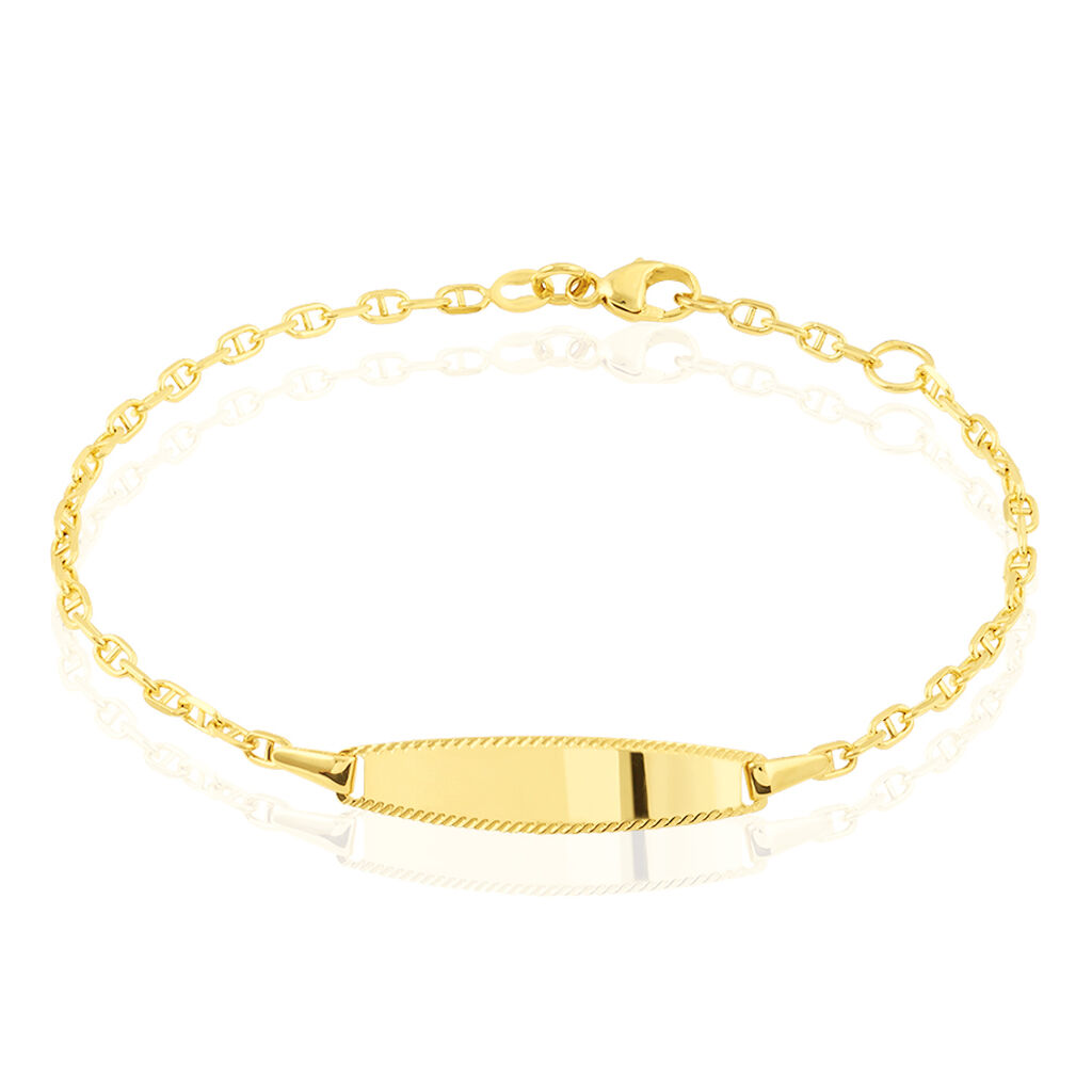 Bracelet Identité Fanelia Maille Marine Or Jaune - Gourmettes Enfant | Marc Orian