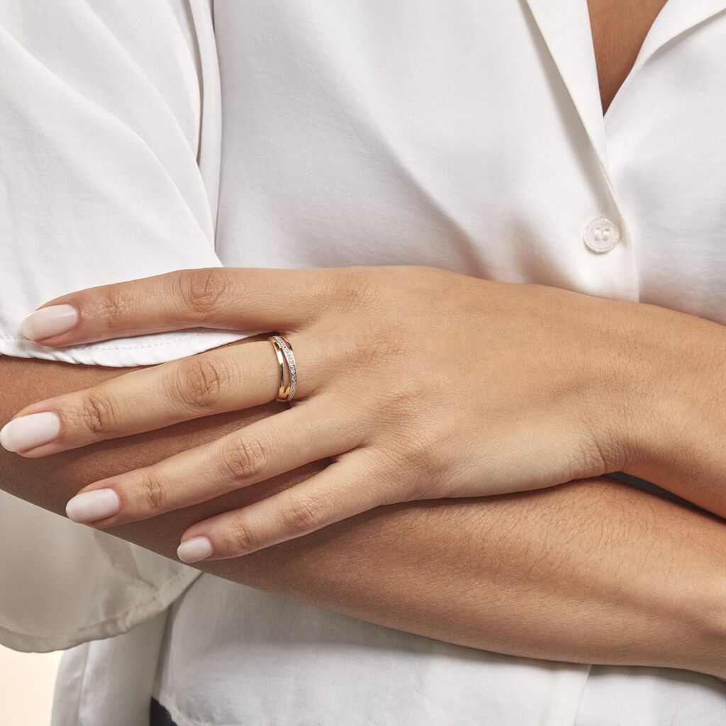 Bague Croisee Or Jaune Diamant - Bagues Femme | Marc Orian