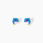 Boucles D'oreilles Puces Flipper Dauphin Or Jaune - Puces Enfant | Marc Orian