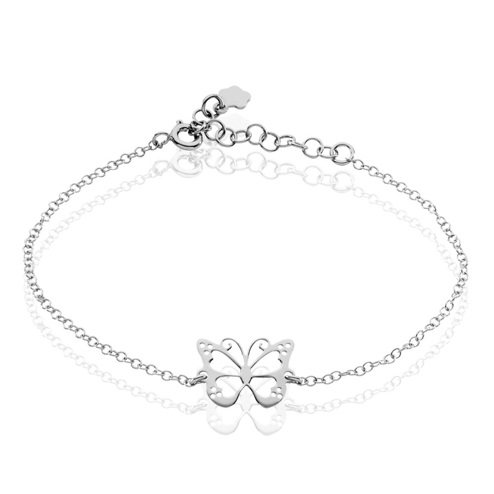 Bracelet Farfalla Argent Blanc - Bracelets chaînes Femme | Marc Orian