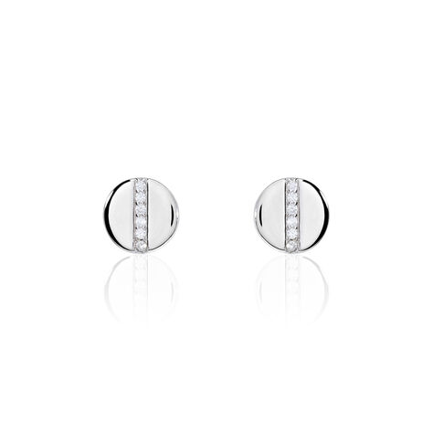Boucles D'oreilles Puces Alexane Argent Blanc Oxyde De Zirconium - Puces Femme | Marc Orian