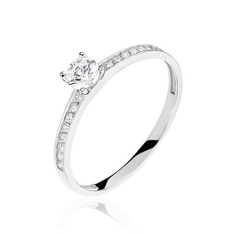 Bague Harem Or Blanc Oxyde De Zirconium - Solitaires Femme | Marc Orian