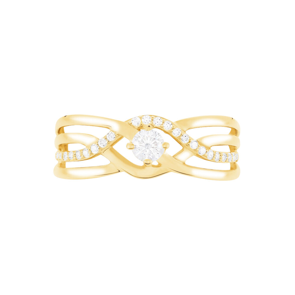 Bague Harmonia Or Jaune Oxyde De Zirconium - Solitaires Femme | Marc Orian