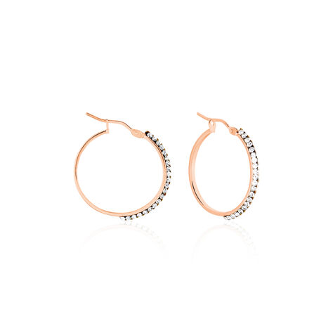 Créoles Sandrine Or Rose Strass - Créoles Femme | Marc Orian