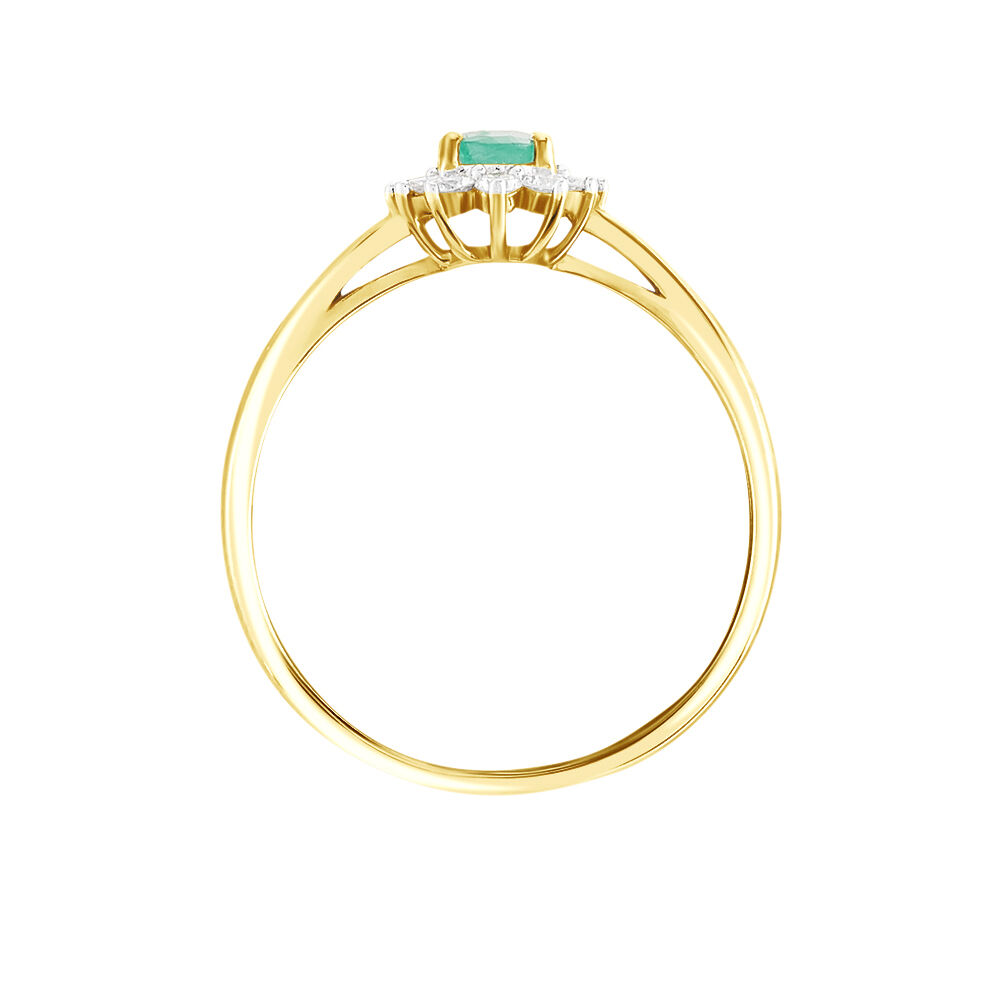 Bague Or Jaune Emeraude Diamants - Bagues vintage Femme | Marc Orian