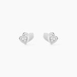 Boucles D'oreilles Puces Argent Blanc Dounyo Oxydes De Zirconium - Puces Femme | Marc Orian