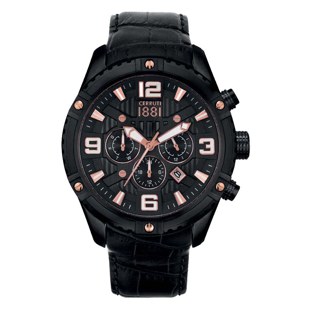 Montre Cerruti Laponte Noir - Montres étanches Homme | Marc Orian