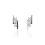 Boucles D'oreilles Puces Lousie Argent Blanc Oxyde De Zirconium - Puces Femme | Marc Orian