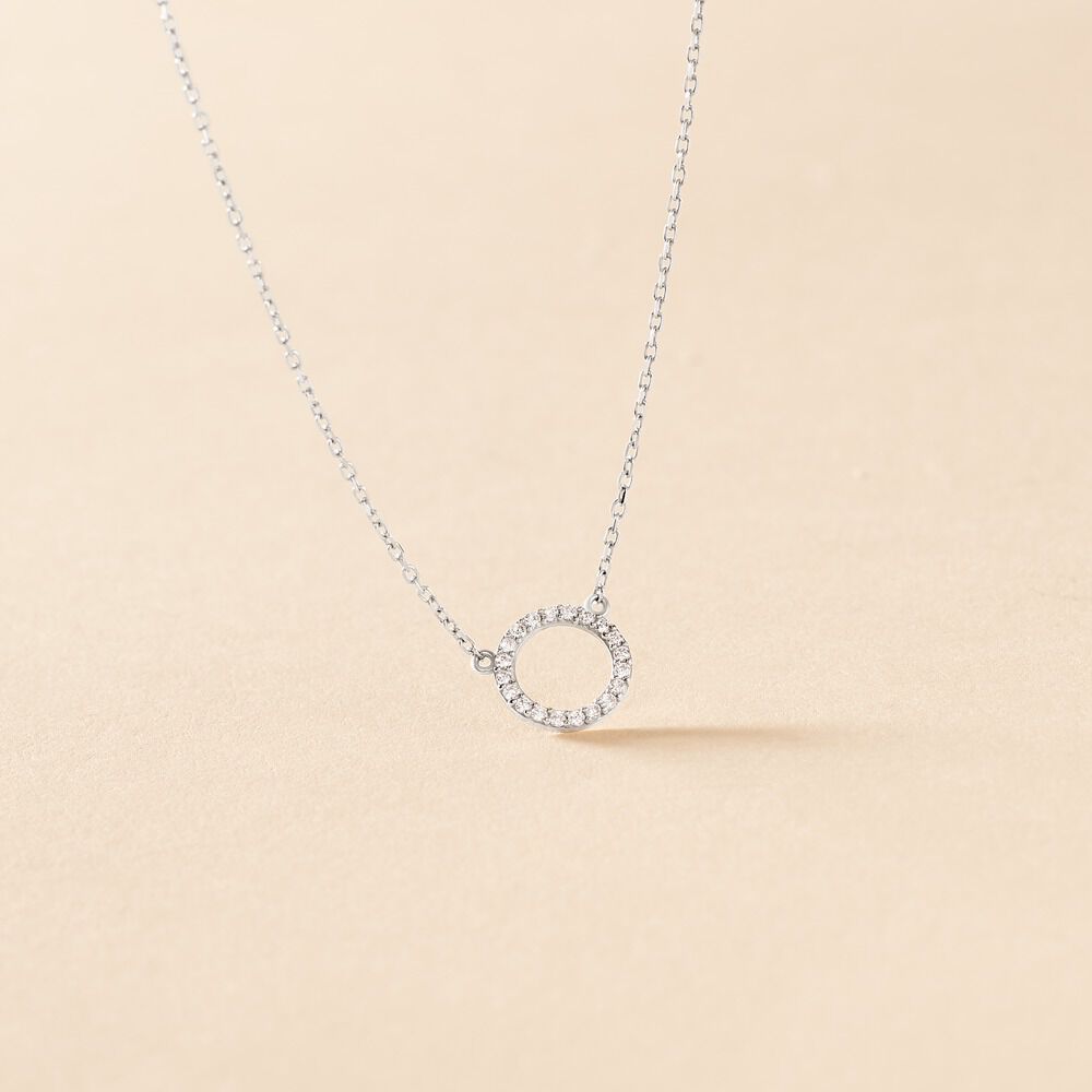 Collier Lim Or Blanc Oxyde De Zirconium - Colliers avec pierres Femme | Marc Orian