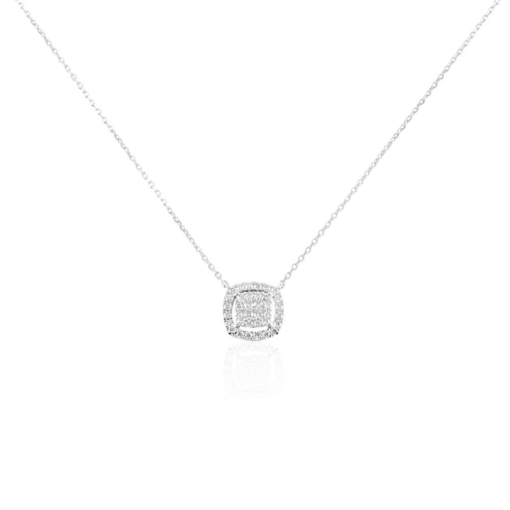 Collier Or Blanc Naveen Diamants Synth&eacute;tiques - Colliers avec pierres Femme | Marc Orian