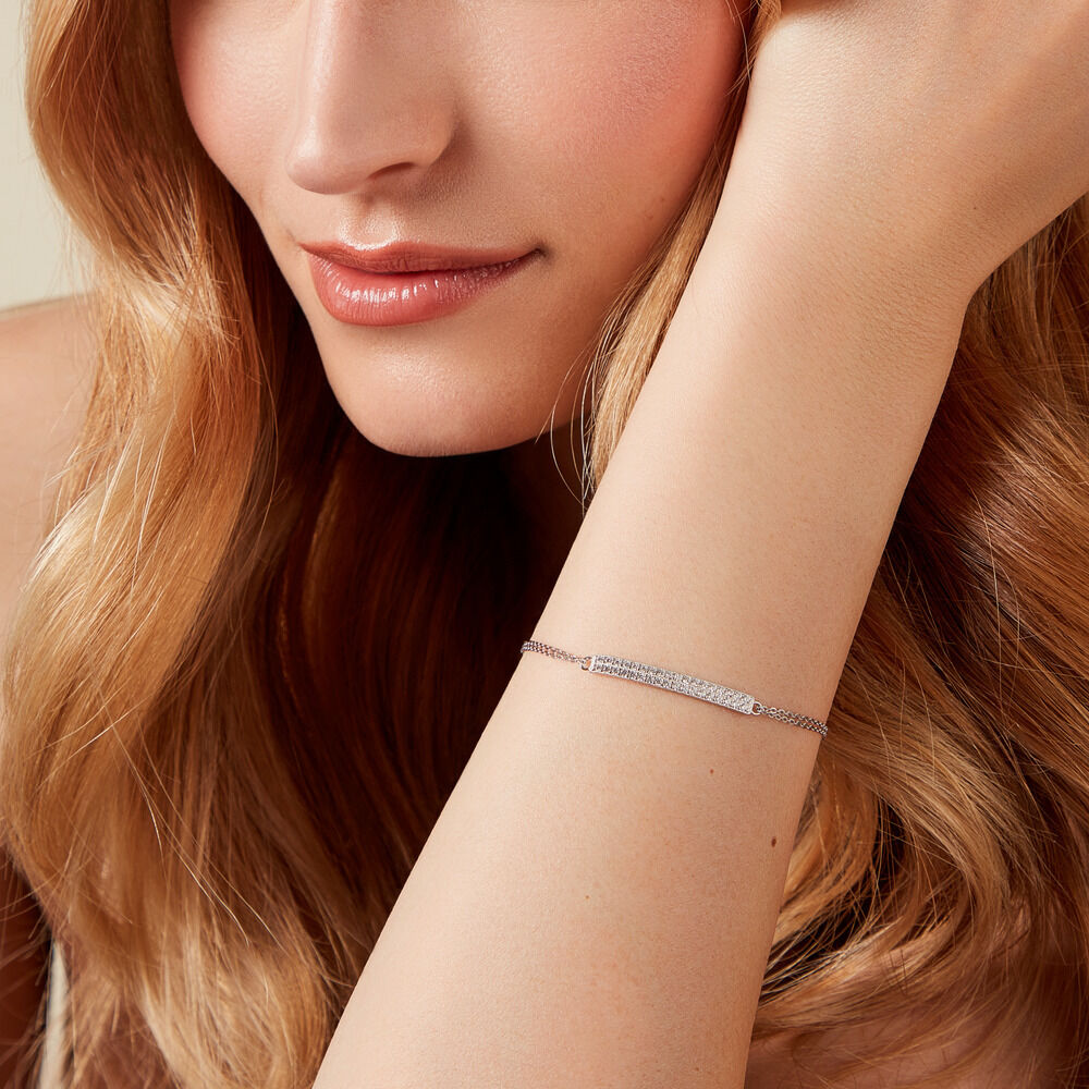 Bracelet Melineeargent Blanc Oxyde De Zirconium - Bracelets fantaisie Femme | Marc Orian