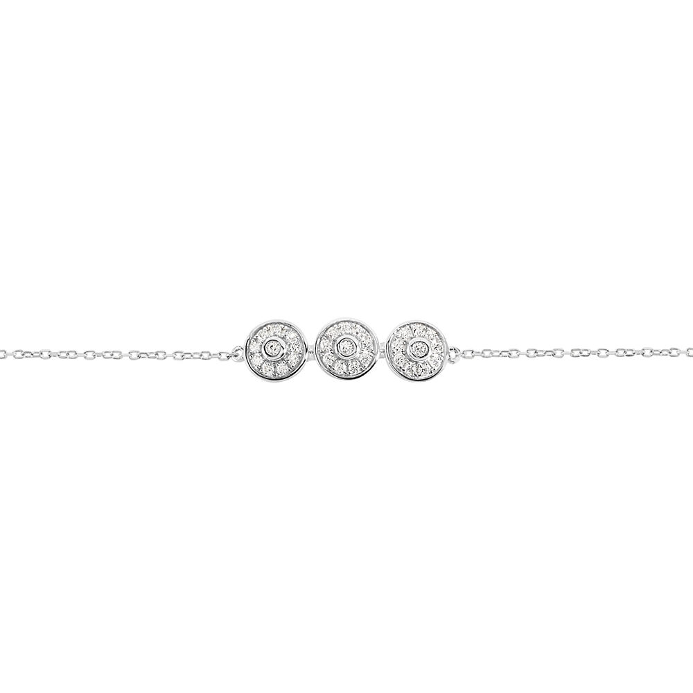Bracelet Carlana Or Blanc Oxyde De Zirconium - Bracelets chaînes Femme | Marc Orian