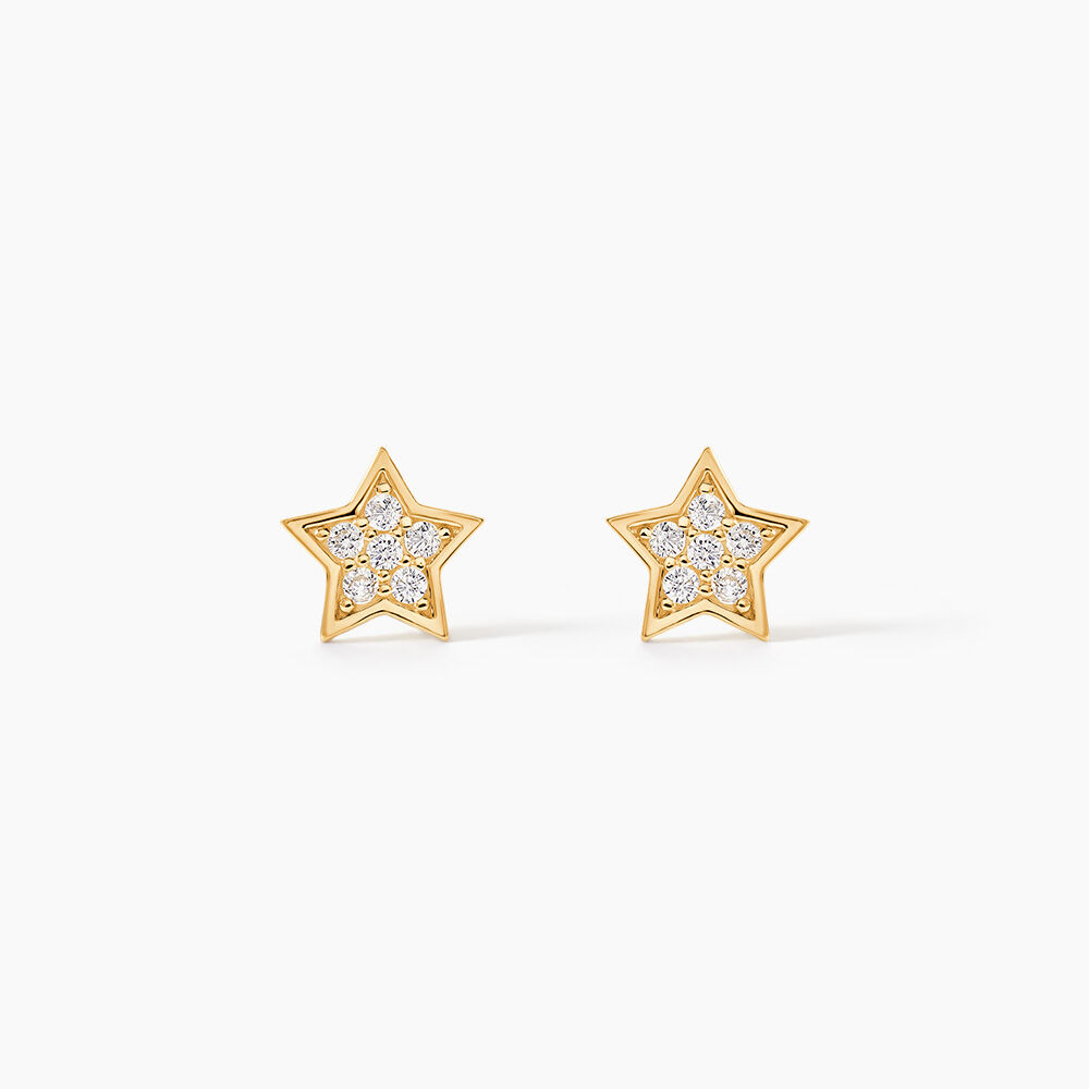 Boucles D'oreilles Puces Inaya Etoile Or Jaune Oxyde De Zirconium - Puces Femme | Marc Orian