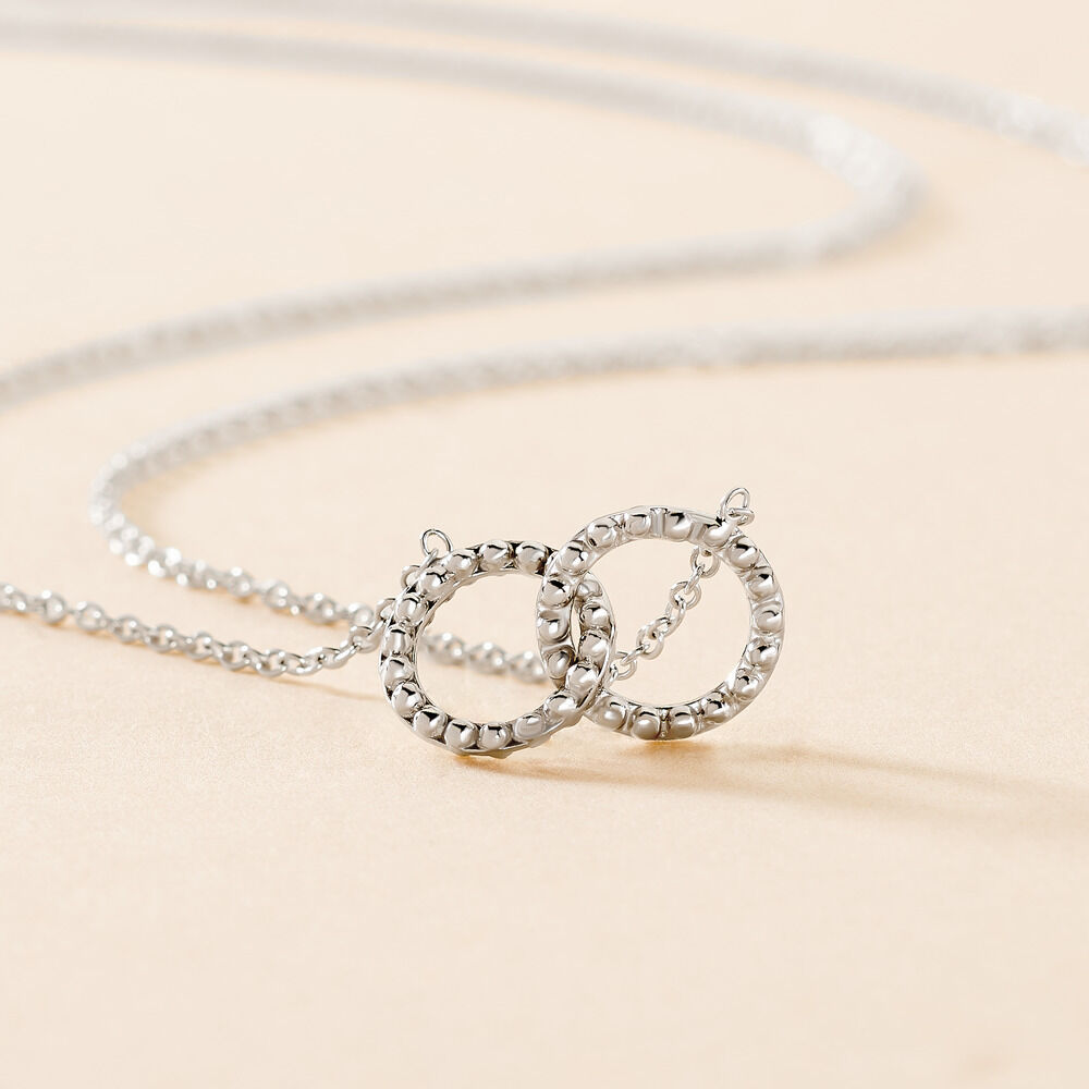Collier M&eacute;lo&eacute; Argent Blanc - Colliers fantaisie Femme | Marc Orian