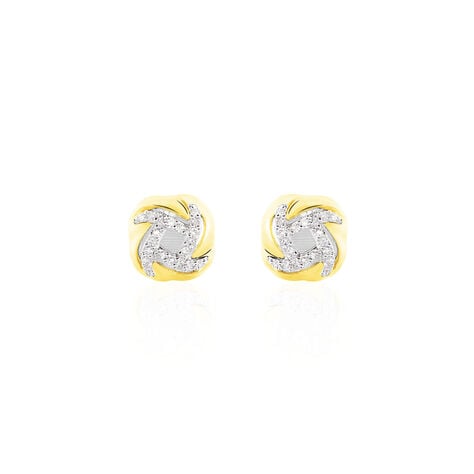 Boucles D'oreilles Puces Maryanna Or Jaune Diamant - Puces Femme | Marc Orian