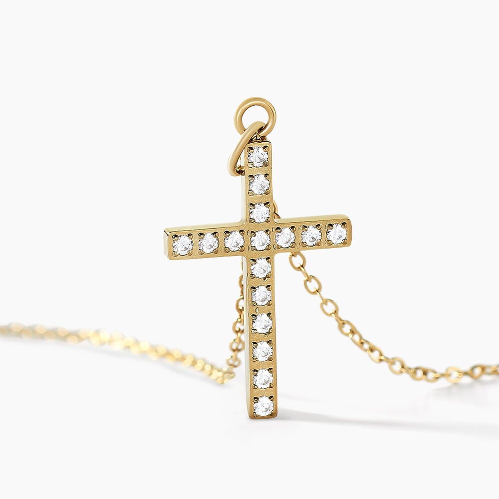 Collier Acier Dor&eacute; Cristal - Colliers avec pierres Femme | Marc Orian